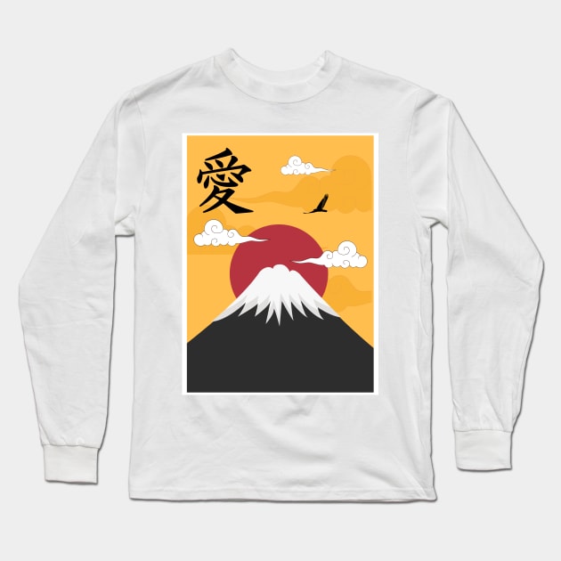 Mount  Fuji Japan Long Sleeve T-Shirt by kriitiika